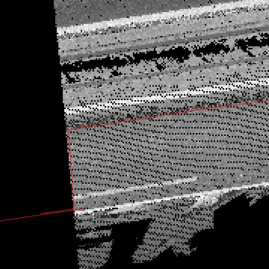 intensity raster + detected edge