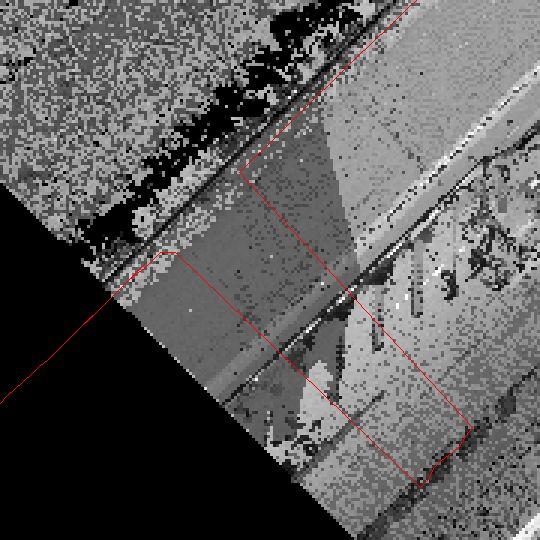 intensity raster + detected edge