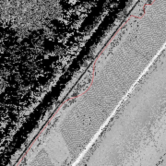 intensity raster + detected edge