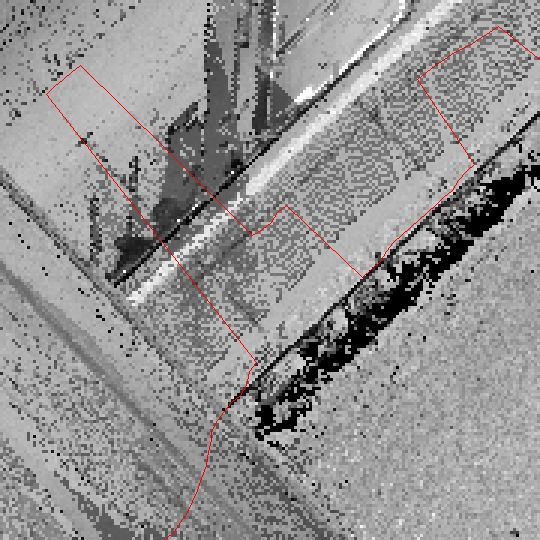 intensity raster + detected edge