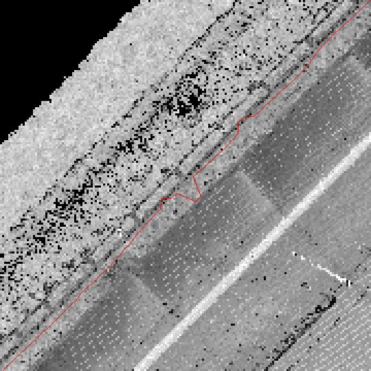 intensity raster + detected edge