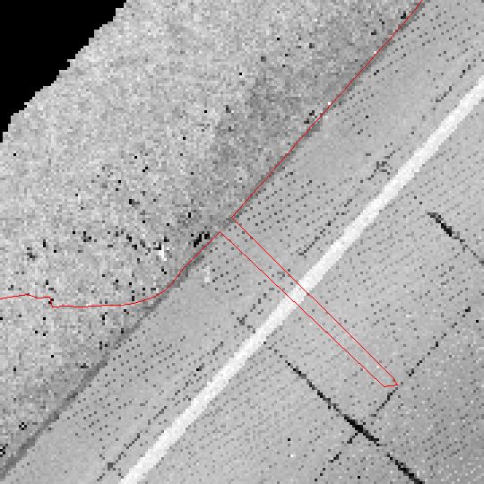 intensity raster + detected edge