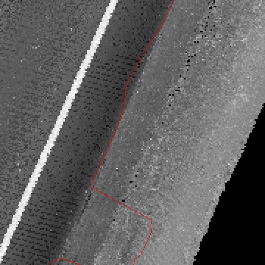 intensity raster + detected edge