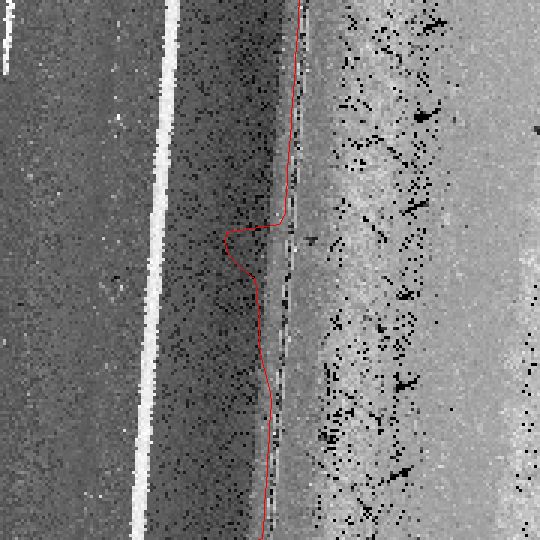 intensity raster + detected edge