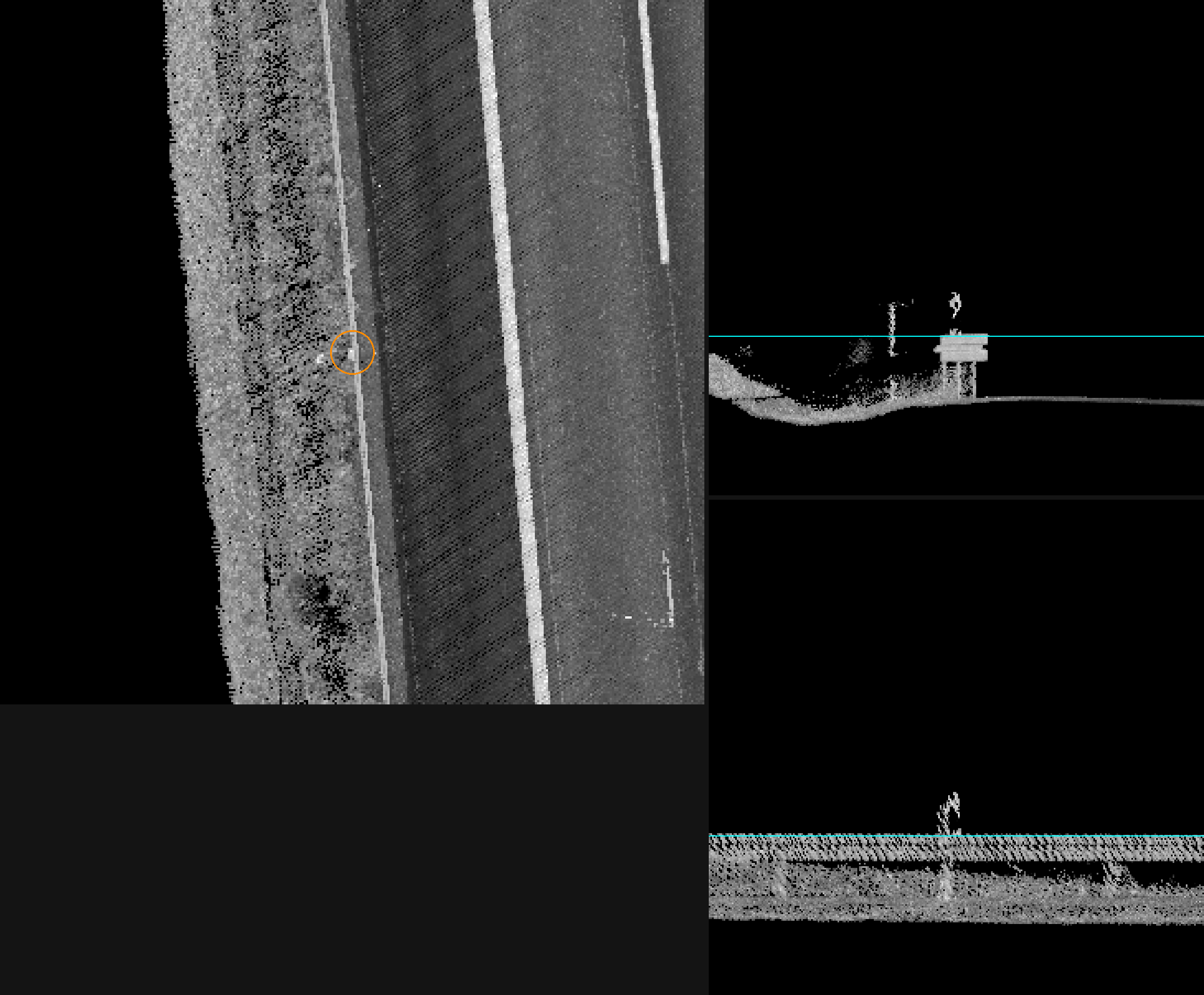half-post with adjacent vegetation column